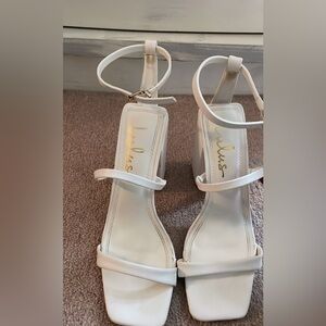 6 1/2 white strappy heals - Lulus